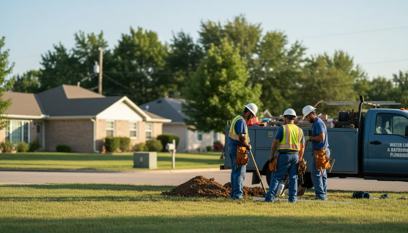 Residential water line and bathroom plumbing service in Schneider, IN